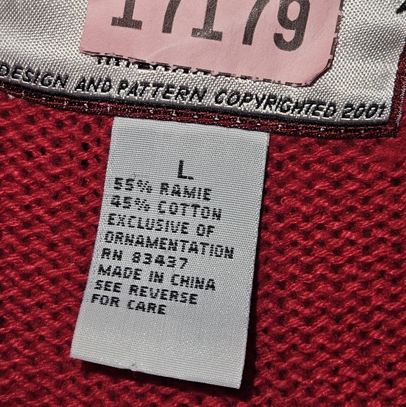 Vintage women's Christmas patchwork button-down sweater - Picture 3 of 3